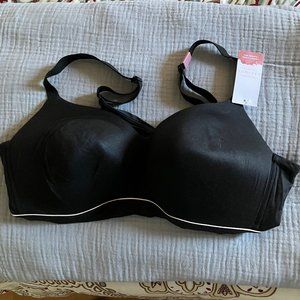 Lane Bryant Cacique Lightly Lined Lounge Bra, Black, 42C